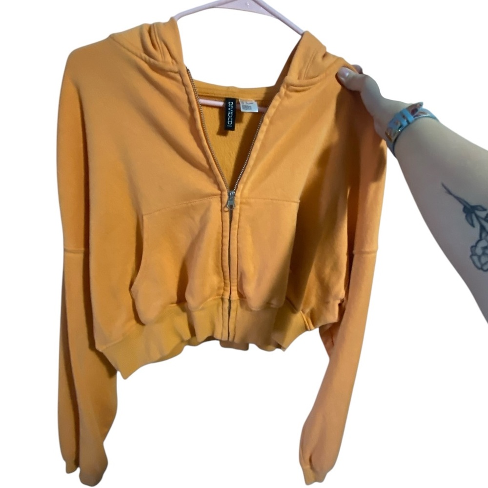 H&M divided orange crop jacket size large